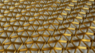 نمایش فیزیکی شبکه سیمی چین دار فلزی.