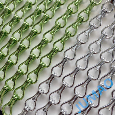 رستوران ها طراحي پرده هاي زنجيره اي فلزي آنوديز 9x16mm